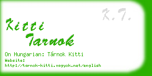 kitti tarnok business card